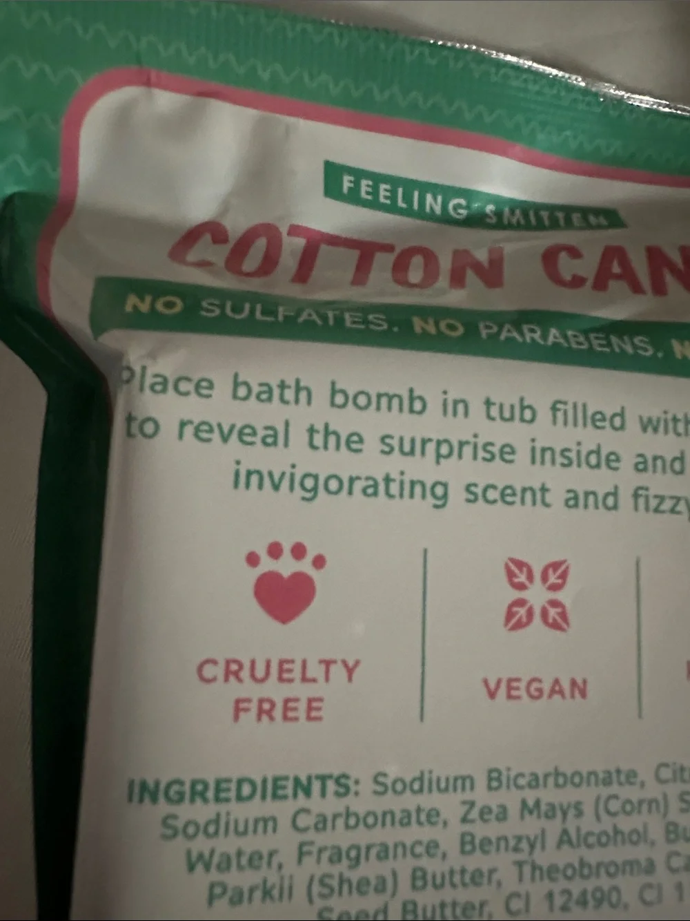 Feeling Smitten Cotton Candy Surprise Bath Bomb Toy Inside Vegan Cruelty Free